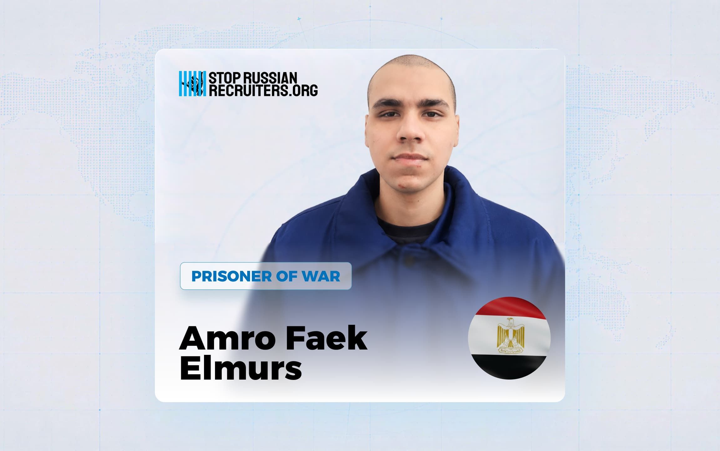Amro Faek Elmurs du Egypte a rejoint l'armée russe et est devenu prisonnier de guerre en Ukraine