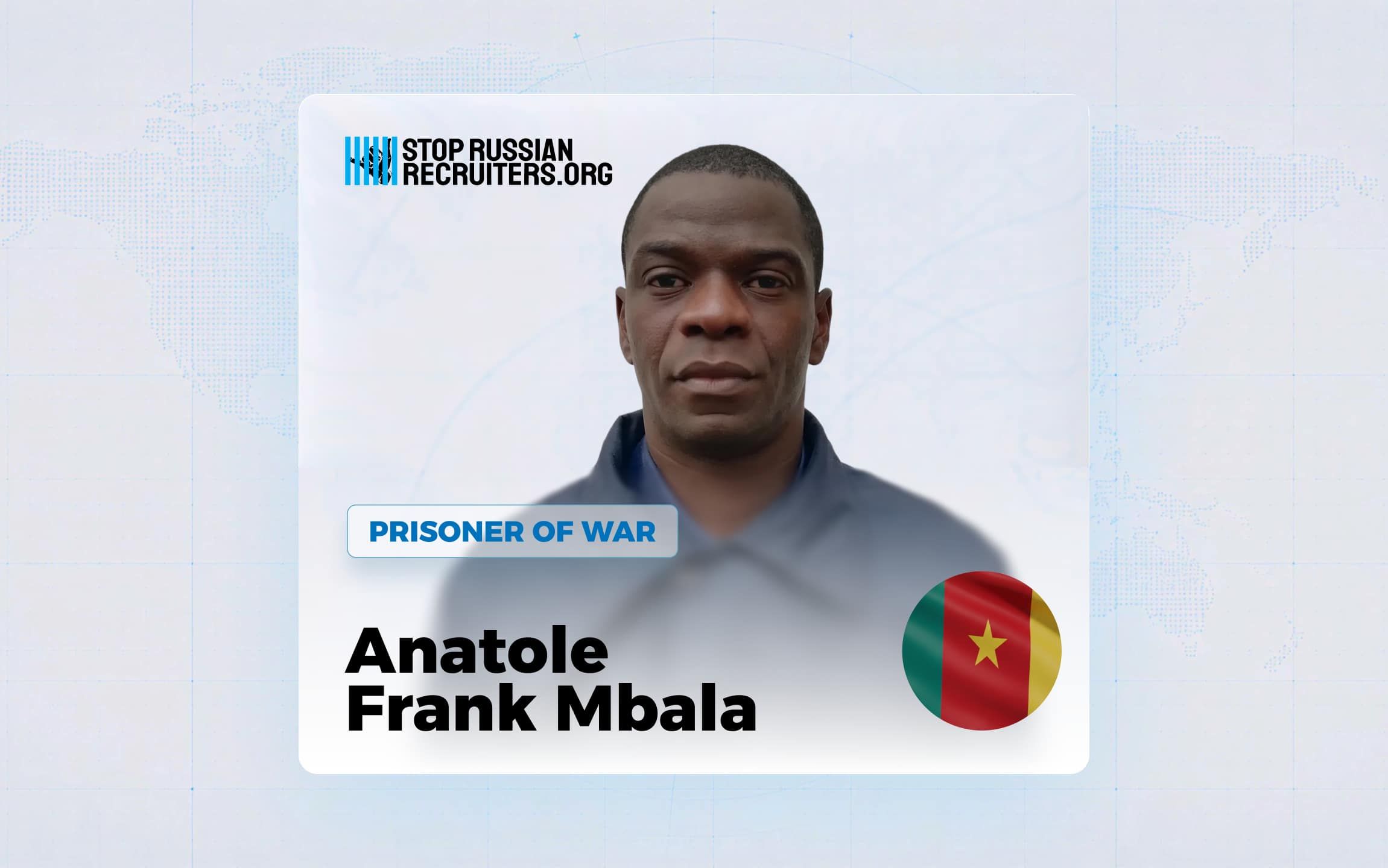 Anatole Frank Mbala du Cameroun a rejoint l'armée russe et est devenu prisonnier de guerre en Ukraine