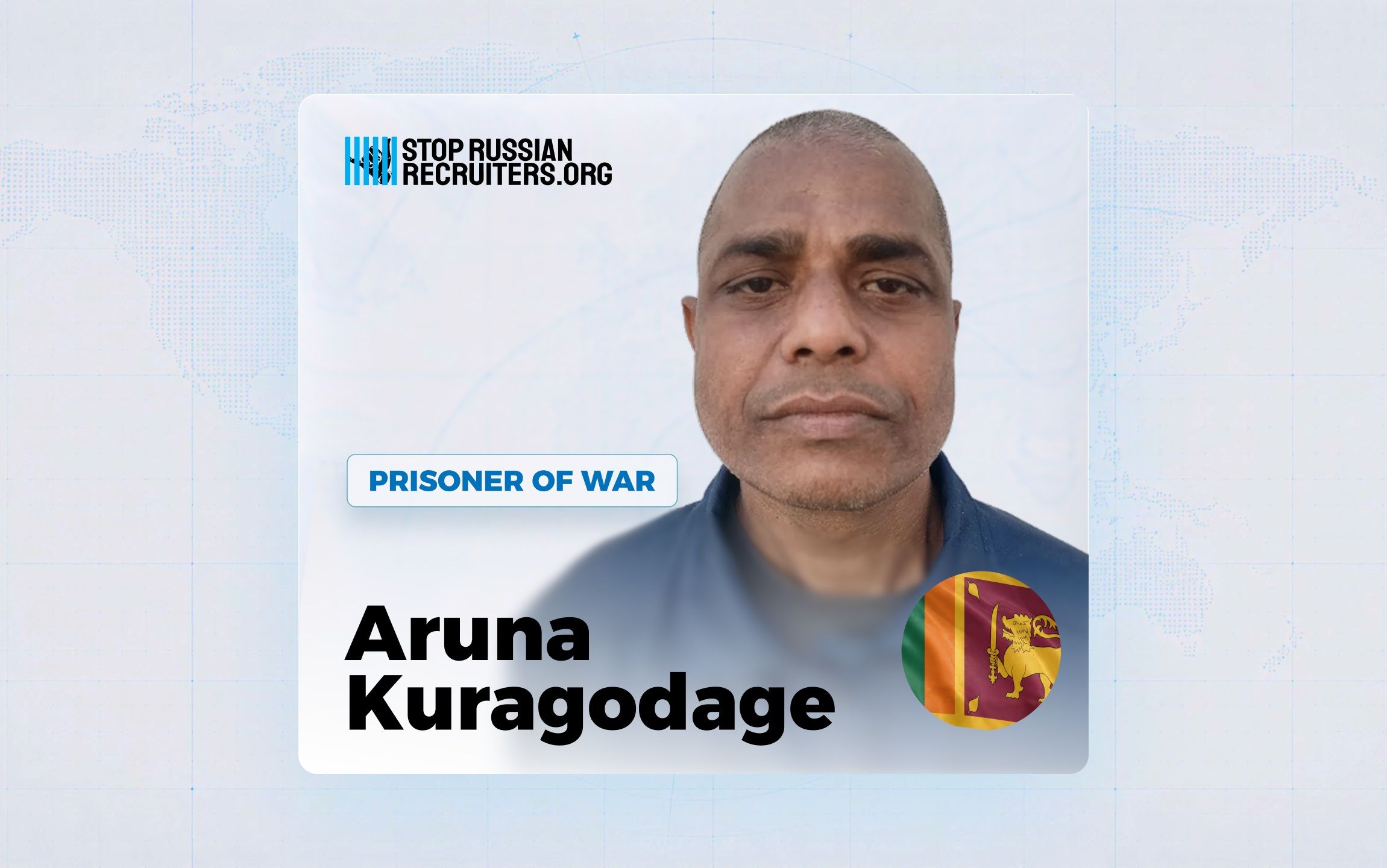 Aruna Kuragodage du Sri Lanka a rejoint l'armée russe et est devenu prisonnier de guerre en Ukraine