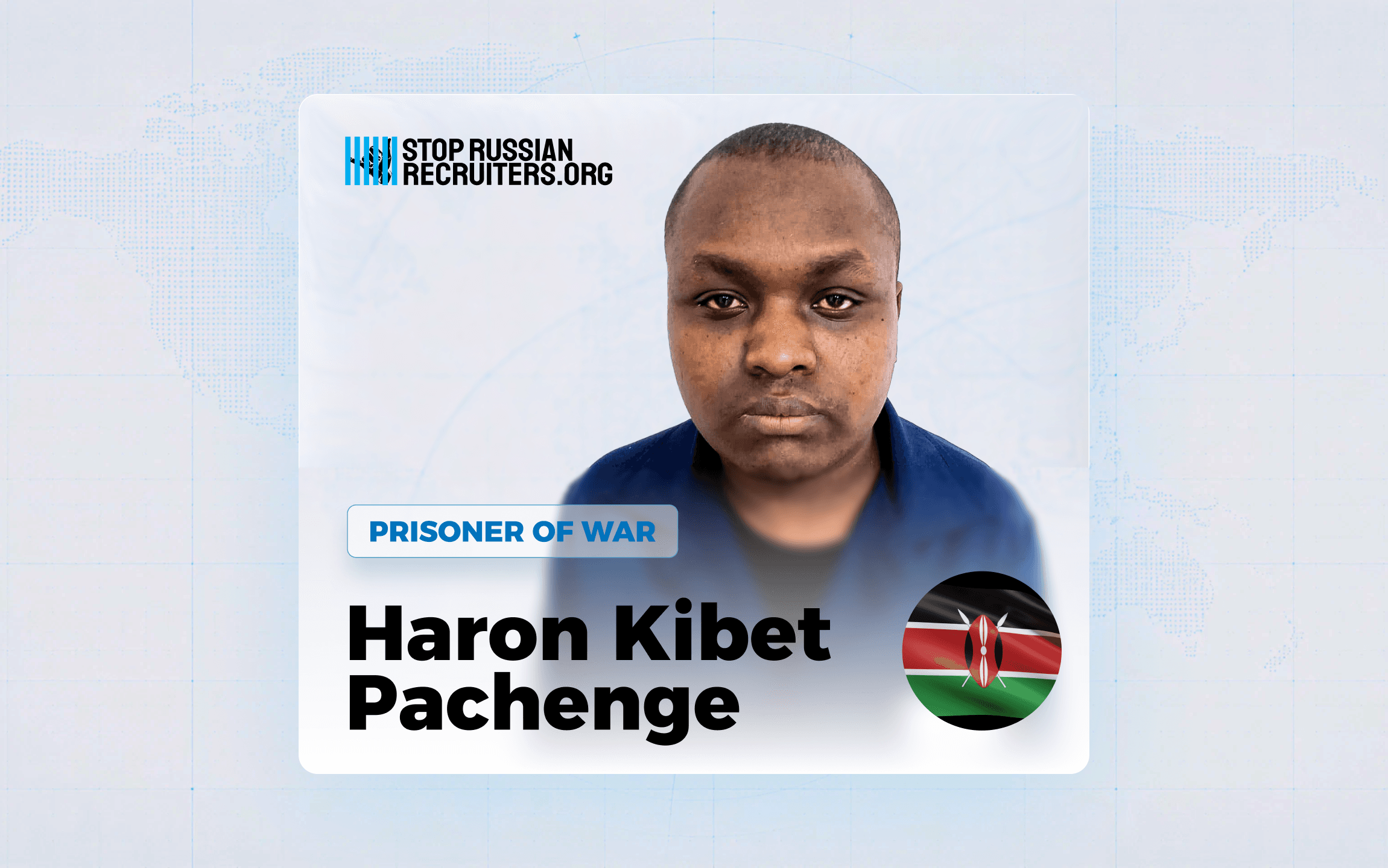 Haron Kibet Pachenge du Kenya a rejoint l'armée russe et est devenu prisonnier de guerre en Ukraine