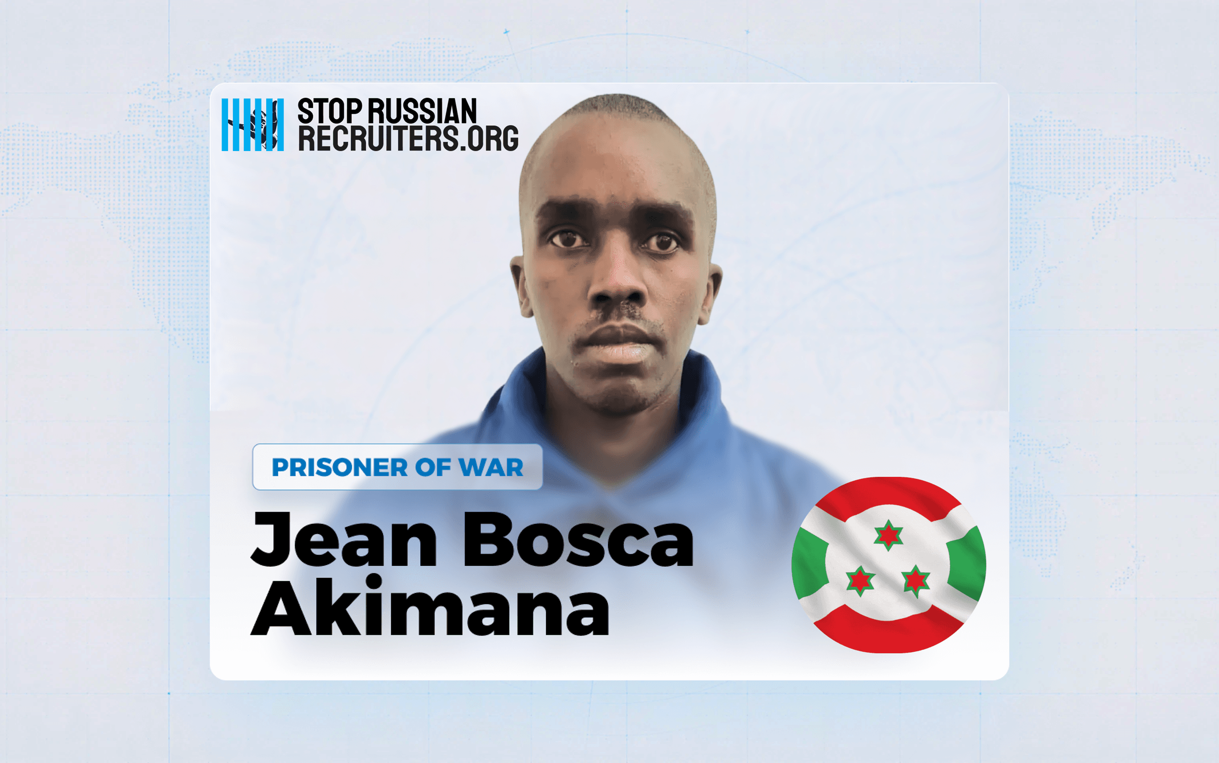 Jean Bosca Akimana du Burundi a rejoint l'armée russe et s'est retrouvé en captivité ukrainienne