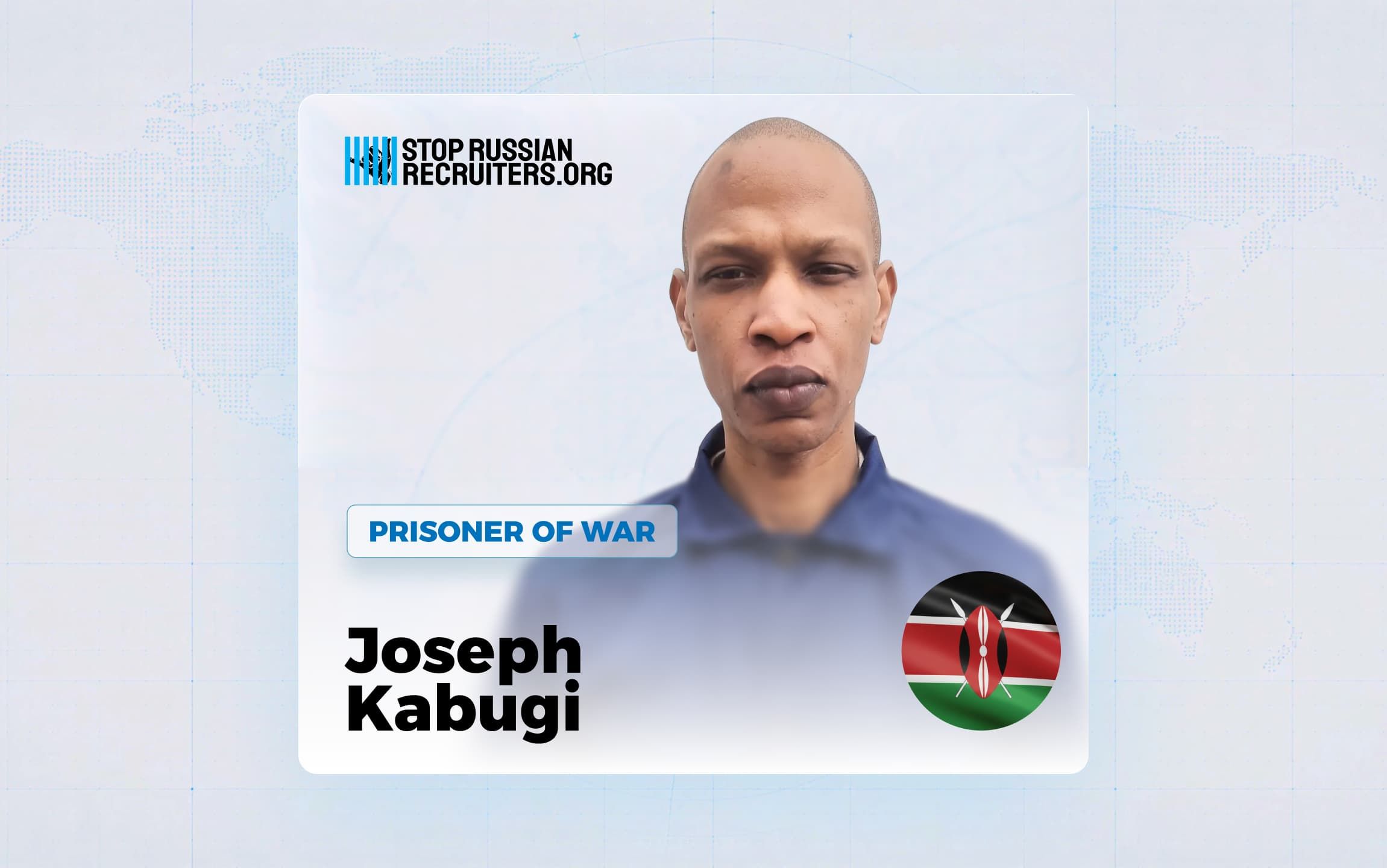 Joseph Kabugi du Kenya a rejoint l'armée russe et est devenu prisonnier de guerre en Ukraine