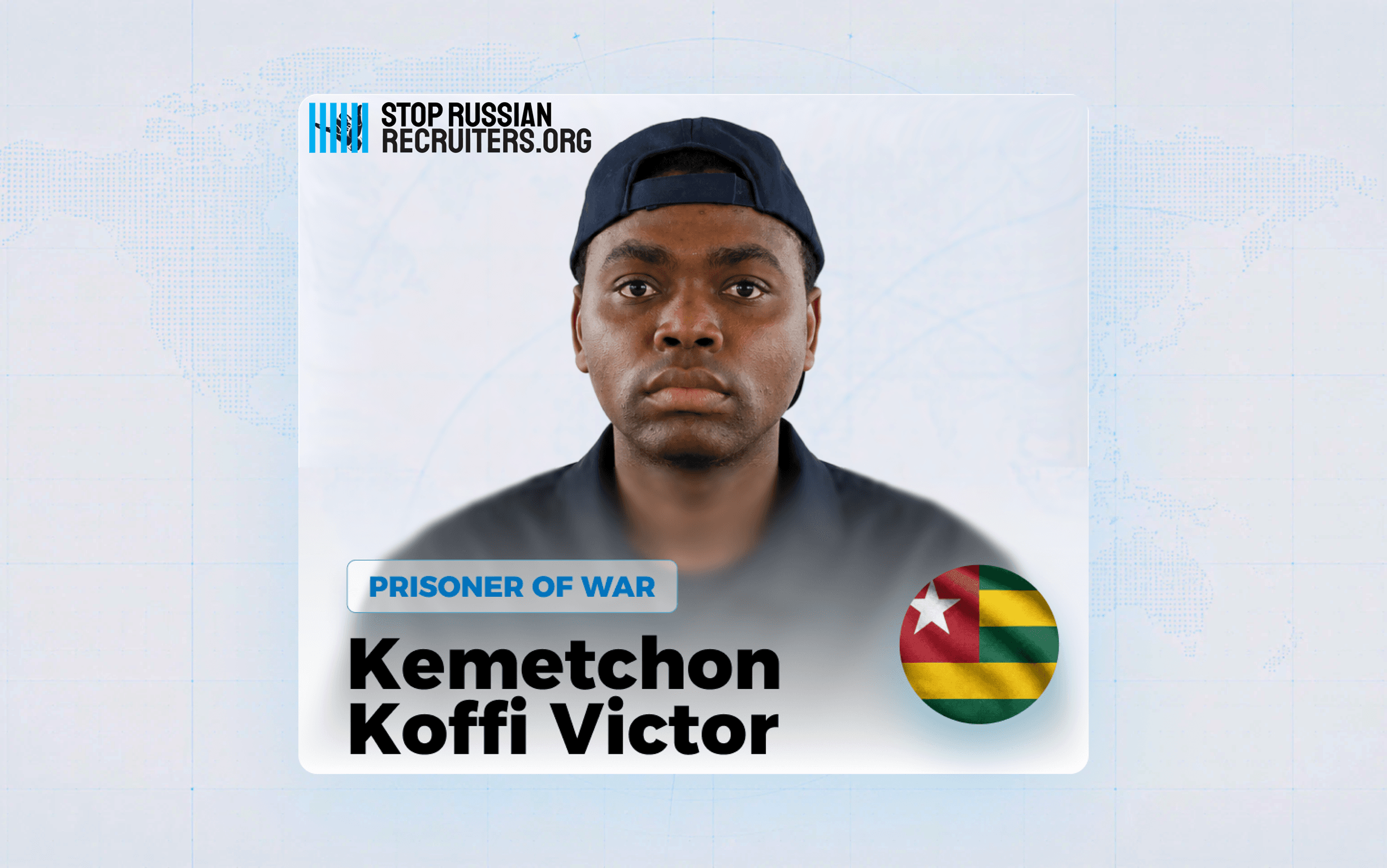 Kemetchon Koffi Victor du Togo a rejoint l'armée russe et est devenu prisonnier de guerre en Ukraine