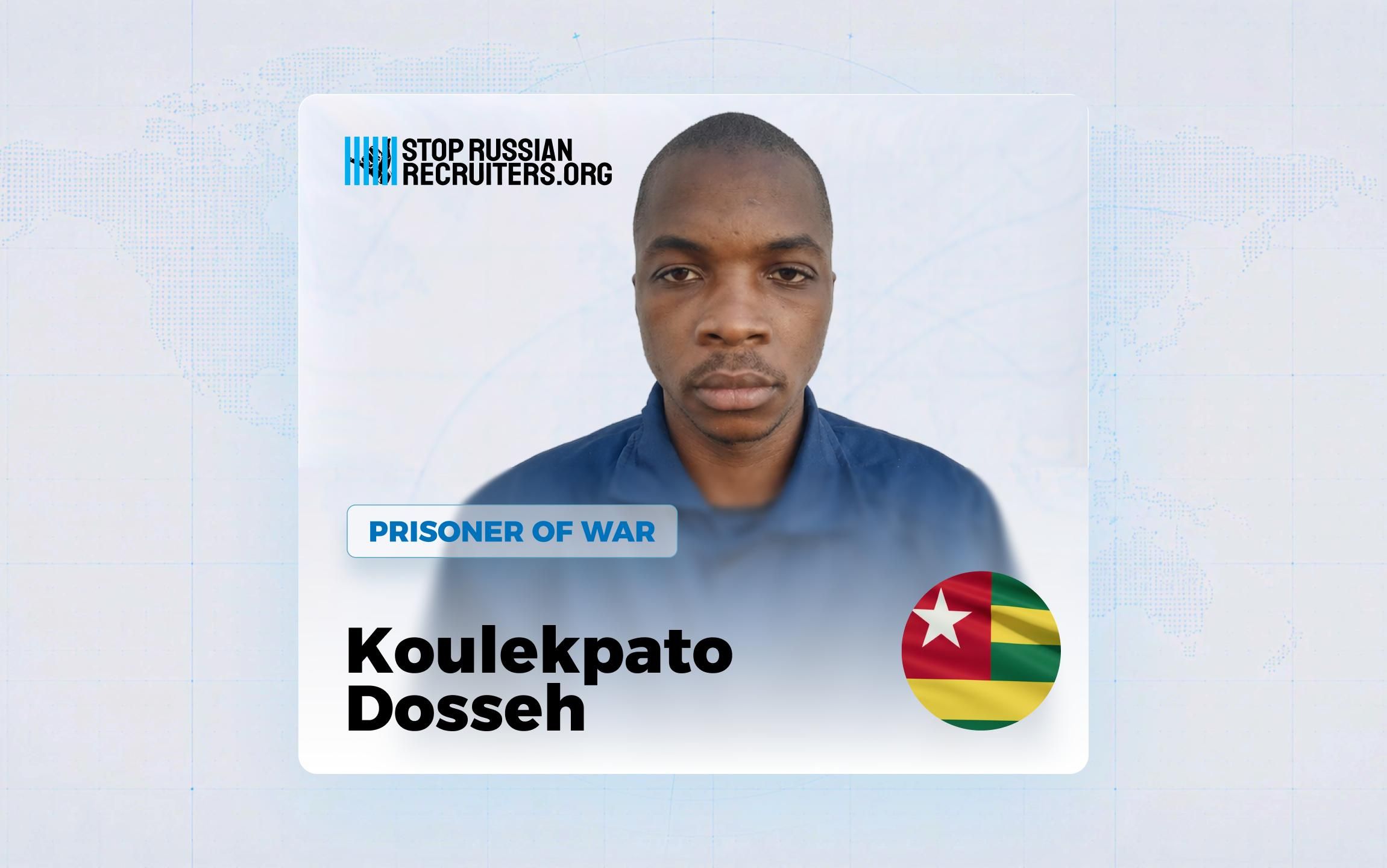 Koulekpato Dosseh du Togo a rejoint l'armée russe et est devenu prisonnier de guerre en Ukraine
