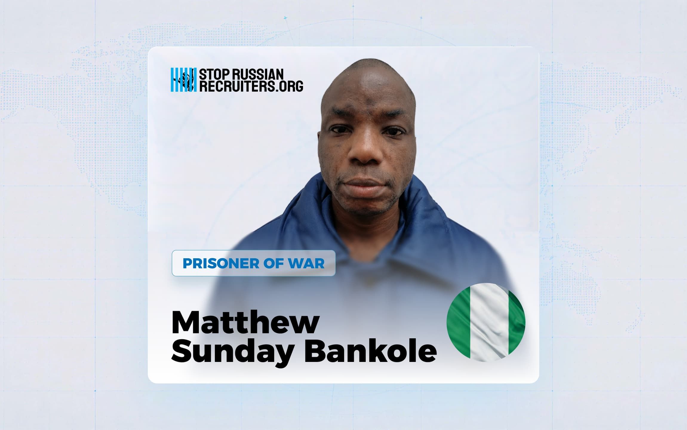 Matthew Sunday Bankole du Nigéria a rejoint l'armée russe et est devenu prisonnier de guerre en Ukraine