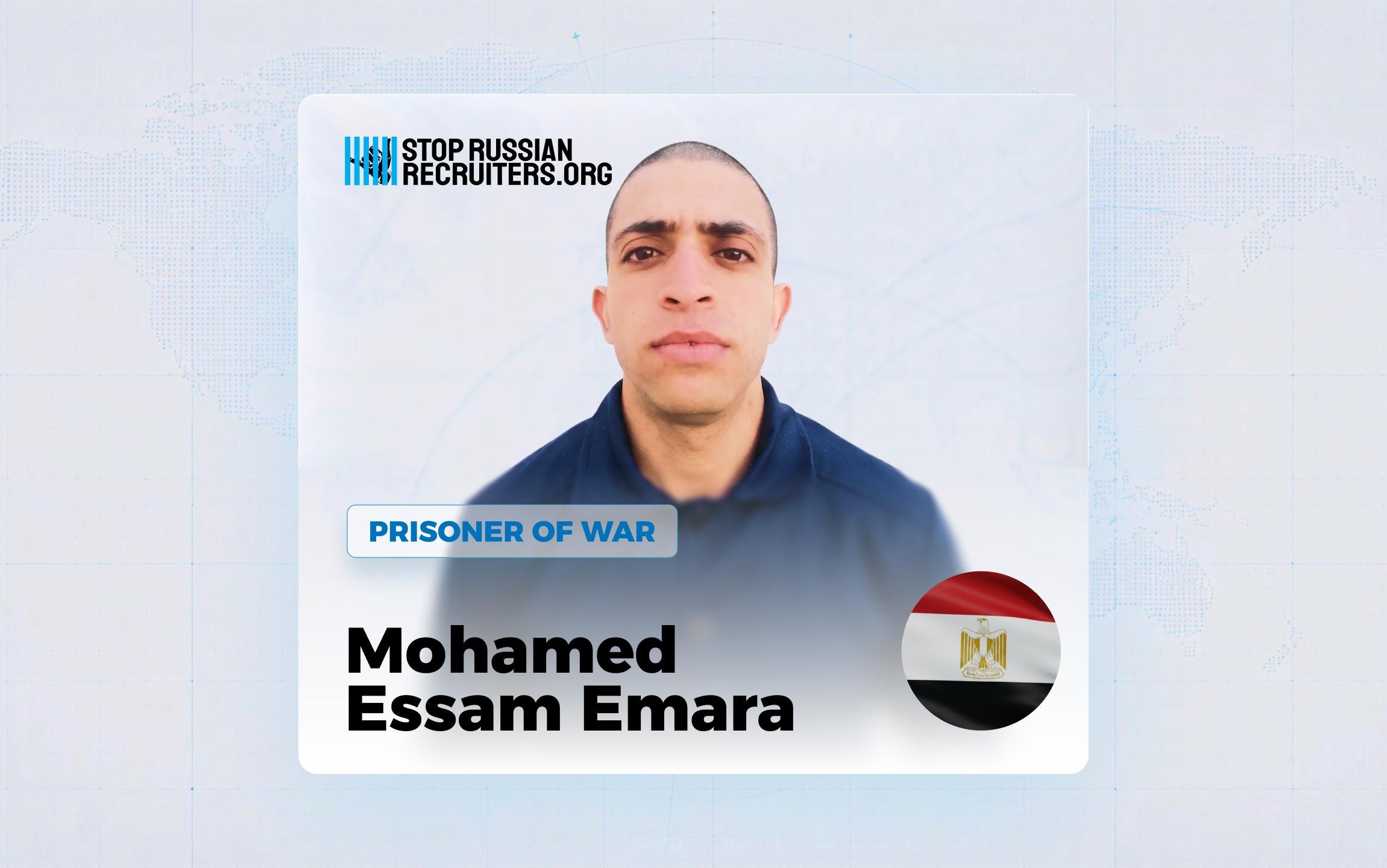 Mohamed Essam Emara d'Égypte s'est enrôlé dans l'armée russe et est devenu prisonnier de guerre en Ukraine
