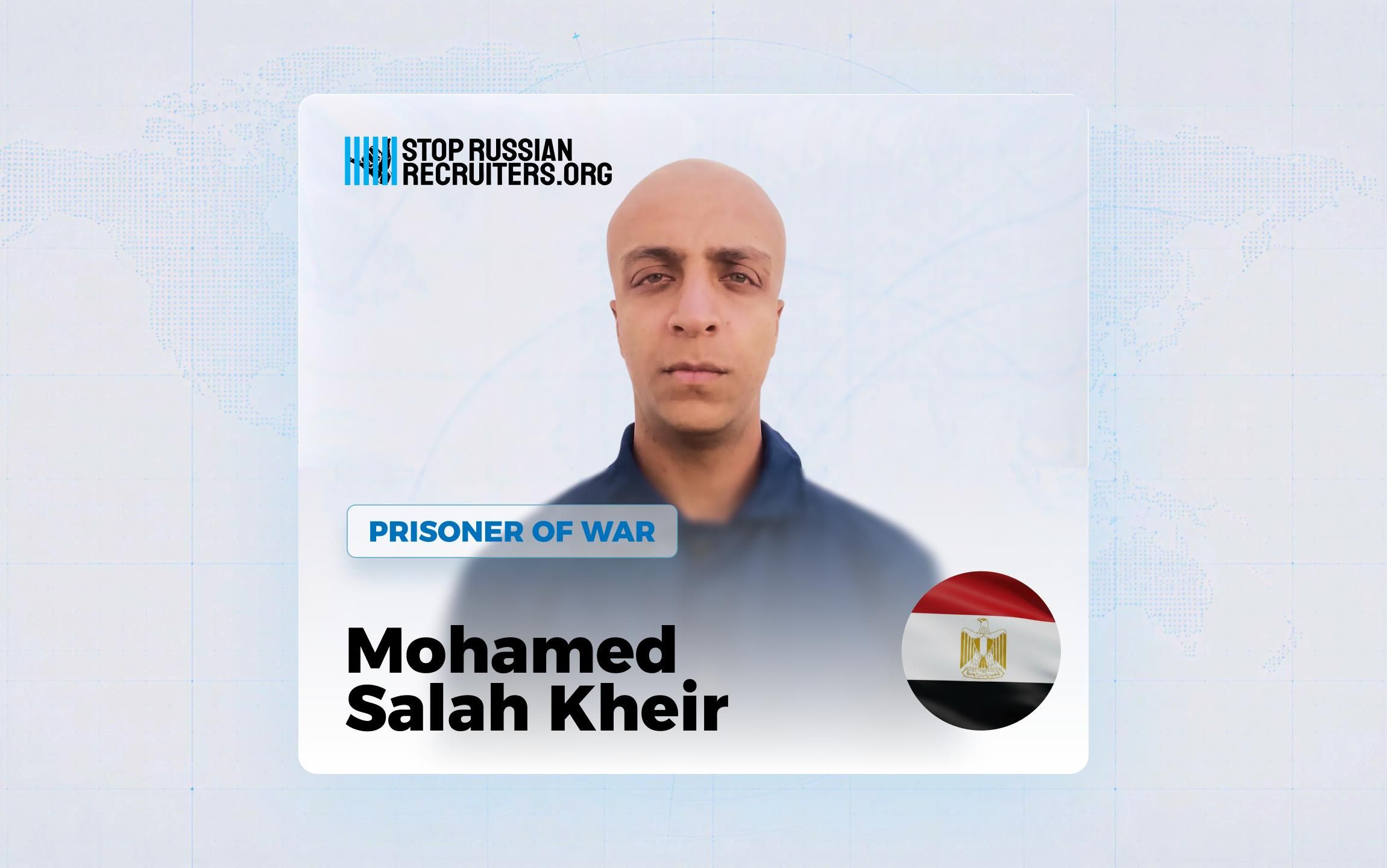 Mohamed Salah Kheir d'Égypte a rejoint l'armée russe et est devenu prisonnier de guerre en Ukraine