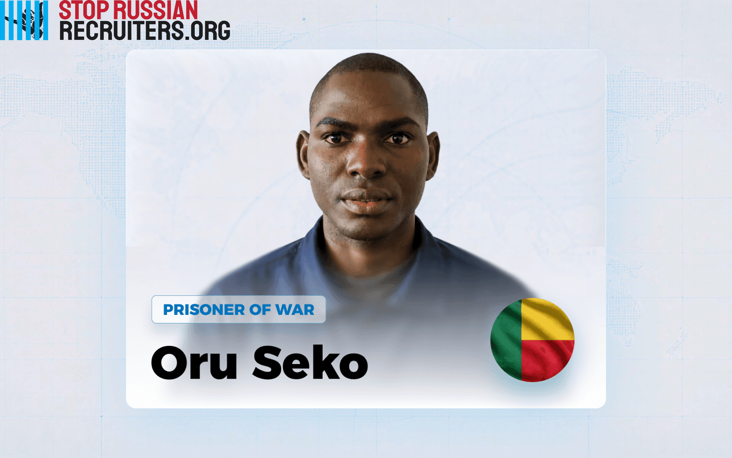 Oru Seko Mohamed Mohamed du Bénin a rejoint l'armée russe et est devenu prisonnier de guerre en Ukraine