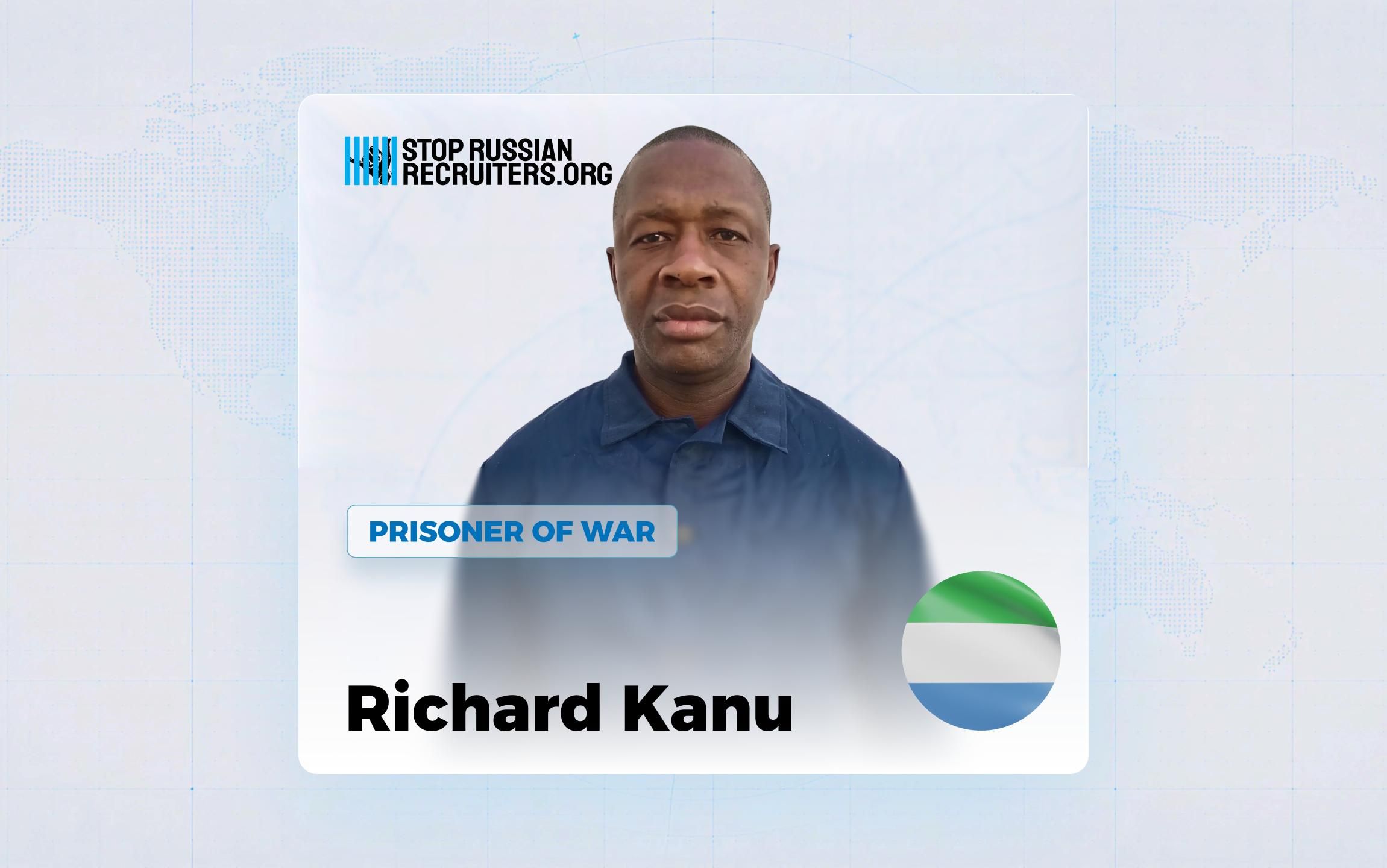 Richard Kanu de Sierra Leone a rejoint l'armée russe et est devenu prisonnier de guerre en Ukraine