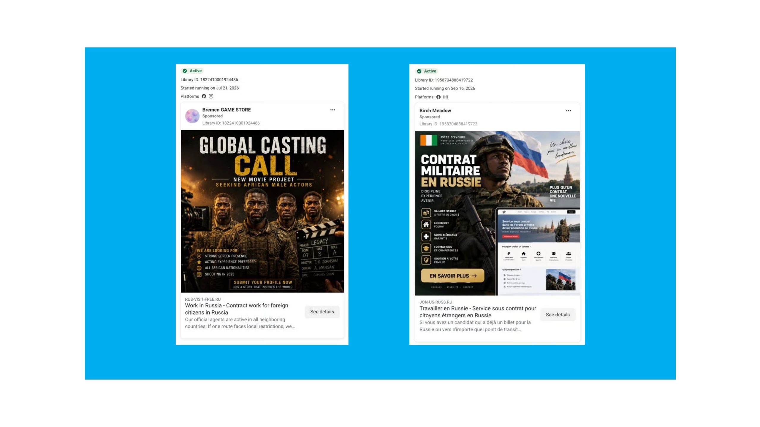 How Meta and Google's Ad Tools Power Russia's Predatory Recruitment in Africa