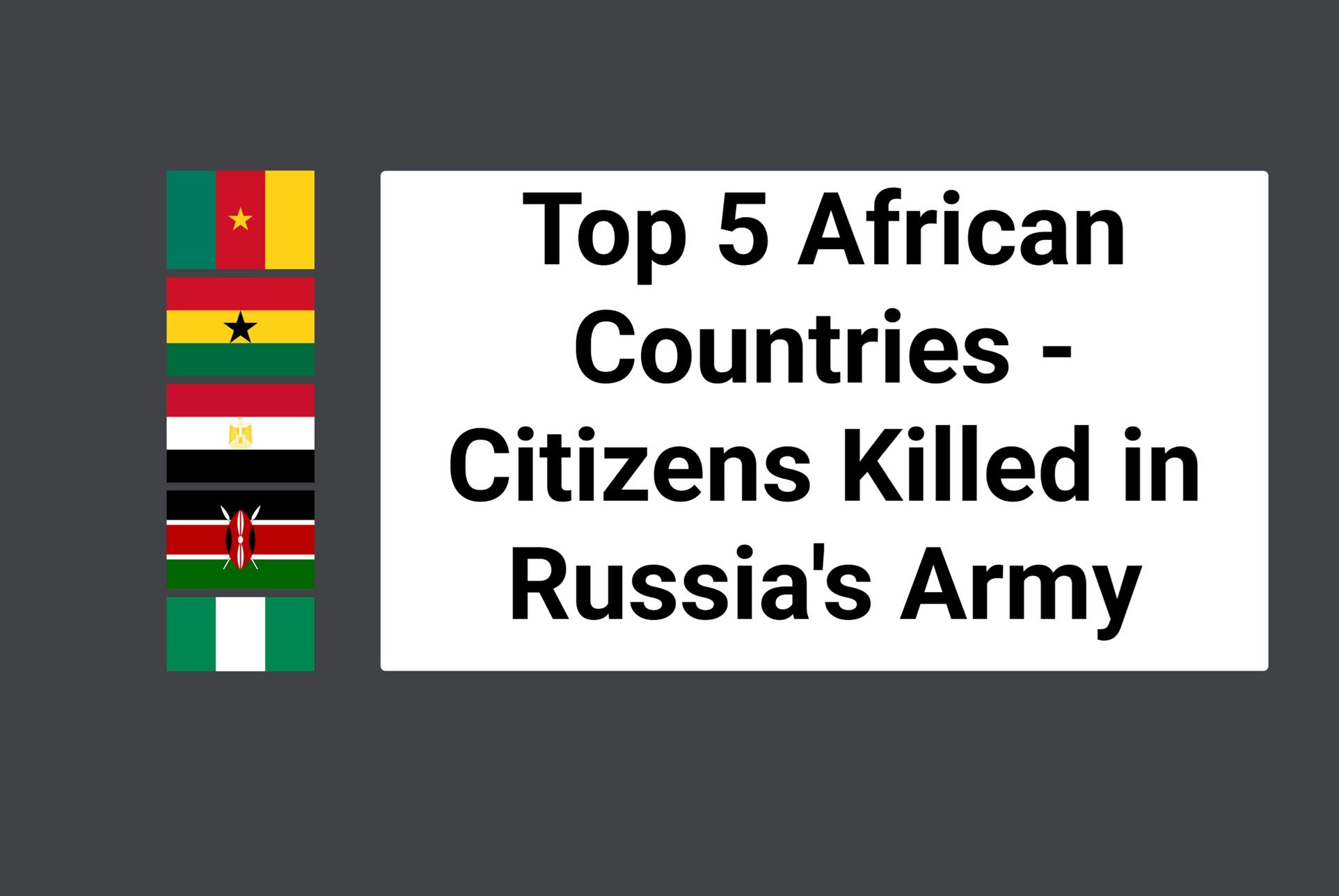 Top 5 des pays africains par nombre de victimes dans l'armée russe